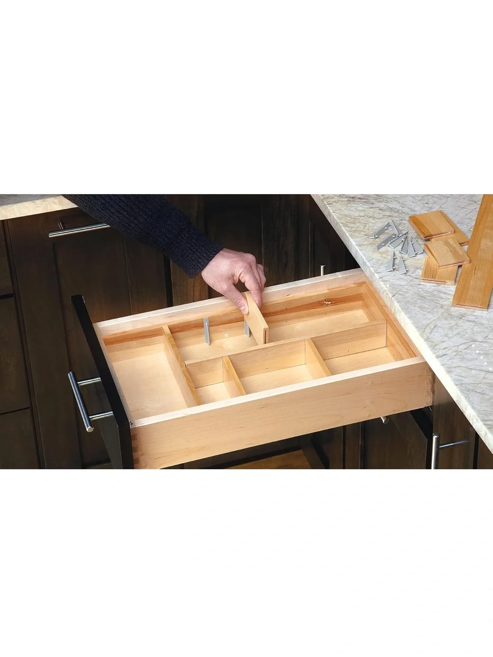 Rev-A-Shelf Customizable Drop-In Kitchen Drawer Organizer Kit for Large Utensils